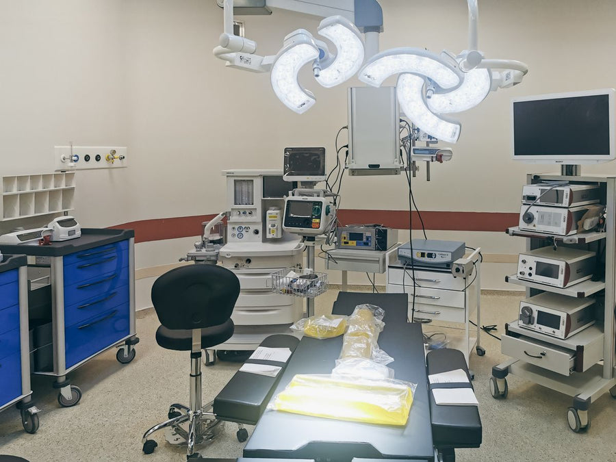 Operating room prepared for cosmetic surgery