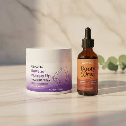 CurveOn BBL Cream and Booty Drops together — complete system