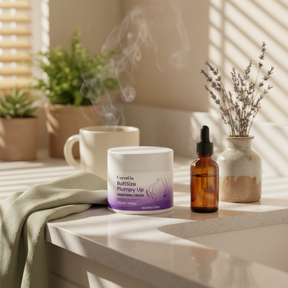 CurveOn morning bathroom routine scene