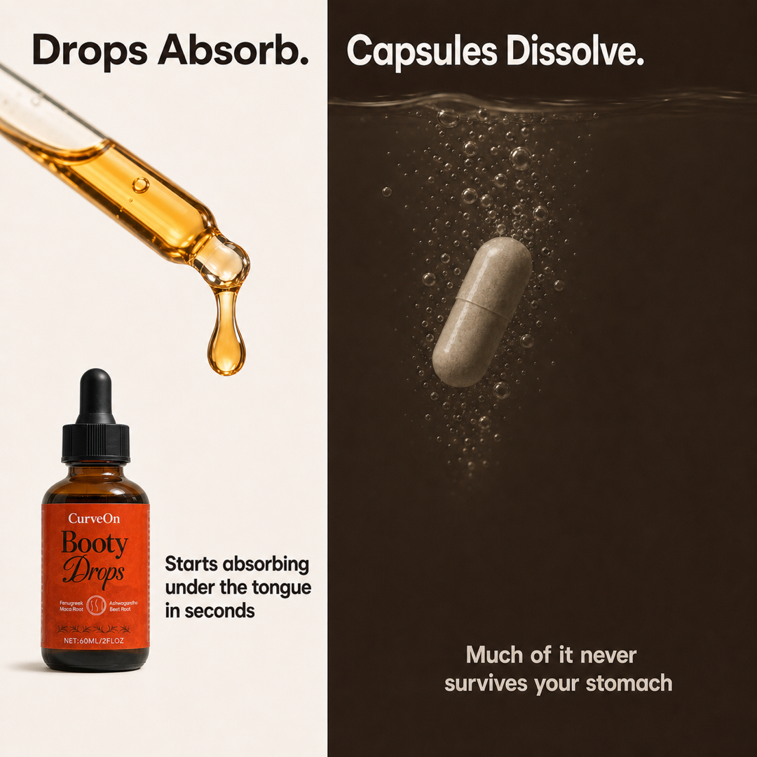 Liquid absorbs under the tongue