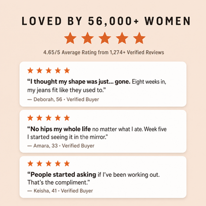 Loved by 56,000+ women - 4.65/5 average rating from verified reviews