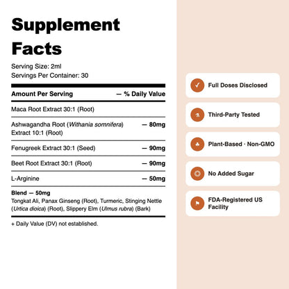 CurveOn Booty Drops Supplement Facts - full doses disclosed, third-party tested