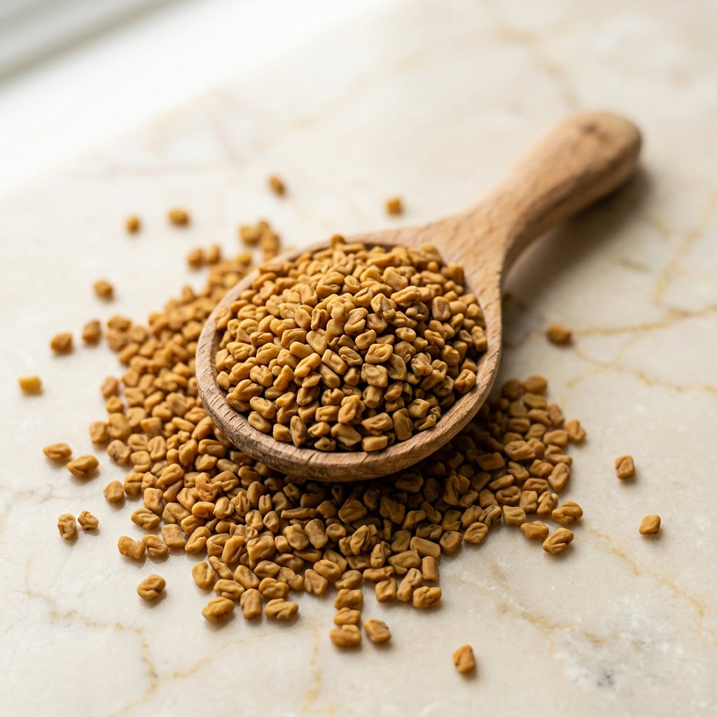 CurveOn ingredient: Fenugreek seeds in spoon
